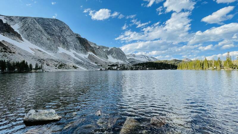 The Snowy Range above Lake Marie